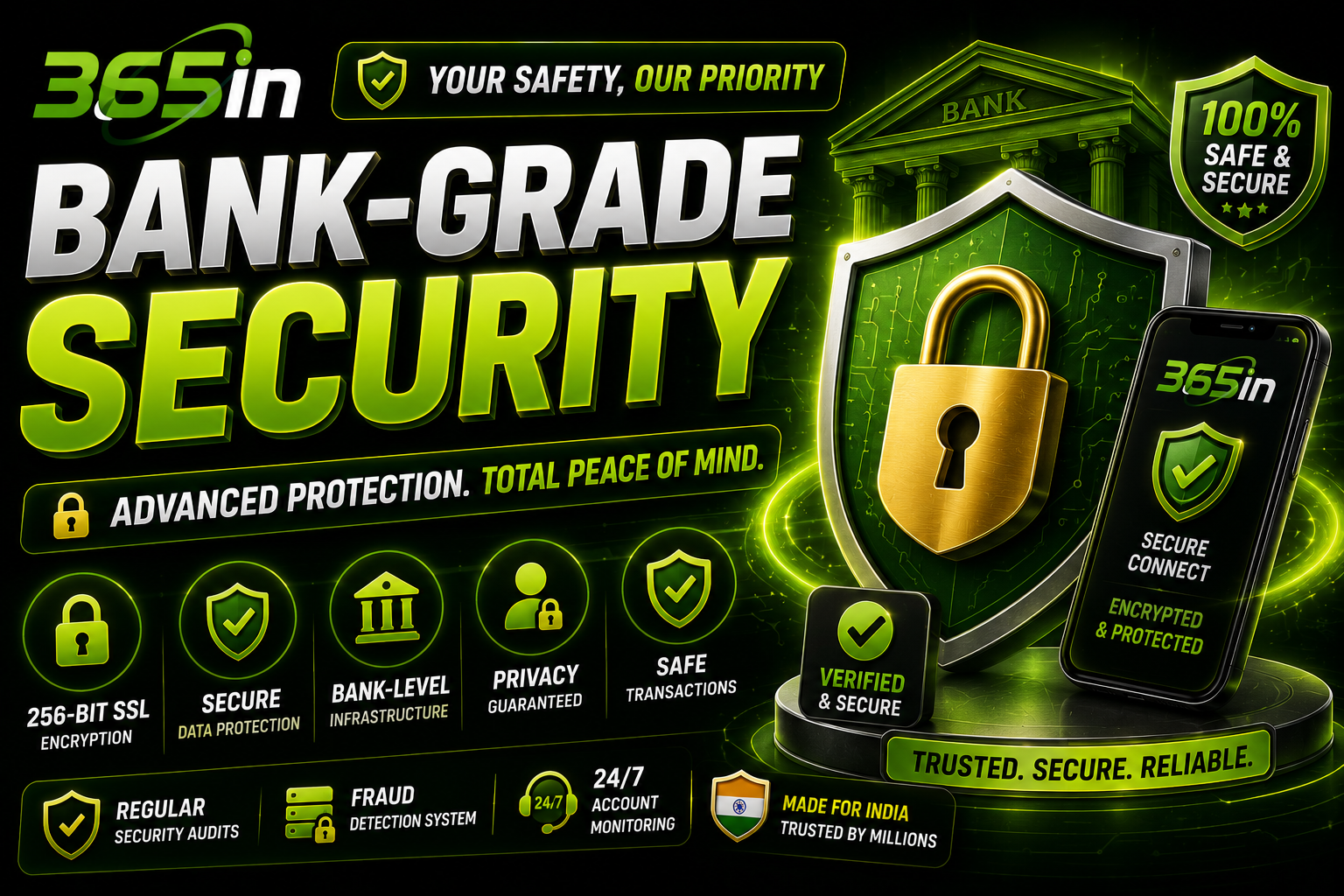 365in bank-grade security and encryption
